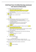 CAN Final Test &lpar;Certified Nursing Assistant&rpar; 122 Answered Questions