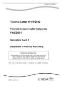 FAC2601 - Financial Accounting For Companies