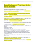 Basic Life Support &sol; Final Exam Review Latest 2022&sol;2023