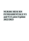 NUR301 HESI RN FUNDS V1 and V2&period; BEST HESI EXAM Exit SOLUTION Q& A 100&percnt; CORRECT &vert; VERIFIED AND RATED 100&percnt; LATEST UPDATE 2022&sol;2023 GRADED A&plus;