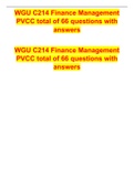 WGU C214 Finance Management PVCC total of 66 questions with answers