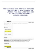   NRNP 6531 FINAL EXAM /NRNP 6531 –ADVANCED PRACTICE CARE OF ADULTS ACROSS THE LIFESPAN  FINAL EXAM LATEST 2023-2024 ALL 100 QUESTIONS AND CORRECT ANSWERS (VERSION 2)