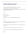 Elevator Mechanic Exam &vert; Review 2022 Questions with 100&percnt; Correct Answers &vert;  COMPLETE SOLUTION