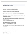 Elevator Mechanic Exam &vert; 31 pages Questions with 100&percnt; Correct Answers &ndash; COMPLETE SOLUTION