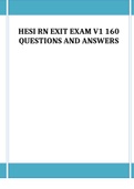 HESI RN EXIT EXAM V1 160 QUESTIONS AND ANSWERS