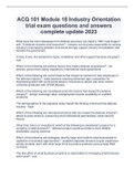 ACQ 101 Module 18 Industry Orientation trial exam questions and answers complete update 2023 