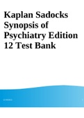 Kaplan Sadocks Synopsis of Psychiatry Edition 11 & 12 Test Bank
