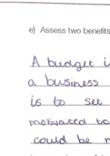 Assess two benefits of budgeting to a business such as Lease 2 Learn (10 marker)