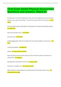 Final Exam Seidel Physical Assessment Questions and answers&period; Rated A&plus;