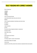 TEAS 7 READING WITH VERIFIED ANSWERS