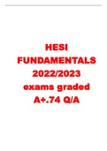 HESI FUNDAMENTALS 2022/2023 exams graded A+.150 Q/A