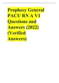 Prophecy general ICU RN A V1 Questions & Answers, Distinction Level Assignment Has everything.