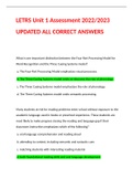 LETRS TEST BANK &lpar;All Units Covered Session 1- 8&rpar; Questions and Answers Graded A&plus;