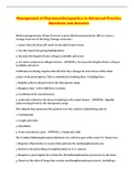 Management of Pharmacotherapeutics in Advanced Practice Questions and Answers