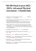 NR 509 Final (Latest 2022 / 2023): Advanced Physical Assessment - Chamberlain