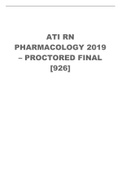 ATI RN PHARMACOLOGY 2019 &ndash; PROCTORED FINAL &lbrack;926&rsqb;