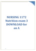 NURSING 1172 Nutrition exam 3 100&percnt;&percnt; correct