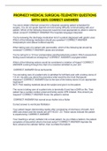 PROPHECY MEDICAL SURGICAL-TELEMETRY QUESTIONS WITH 100&percnt; CORRECT ANSWERS