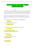 Hesi A2 Reading-with 100&percnt; verified solutions-2022-2024