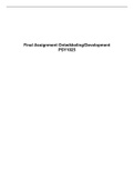 Assignment meerkeuzevragen Ontwikkeling/Development (PSY1025) 