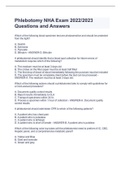 Phlebotomy NHA Exam 2022/2023 Questions and Answers