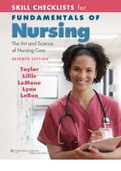 Skill Checklists for Fundamentals of Nursing The Art and Science of Nursing Care, 7th Edition (Carol R. Taylor PhD MSN RN, Carol Lillis etc.