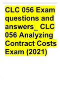 CLC 056 Exam questions and answers_ CLC 056 Analyzing Contract Costs Exam (2022/2023)