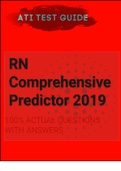 (Latest Copy of) RN Comprehensive Predictor 2019Form Questions and answers solved.