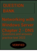 Networking with Windows Server - Chapter 2 - DNS Questions answered latest practice test