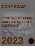 CCNP encore exam - wireless security questions (answered) | Latest Update 2023|