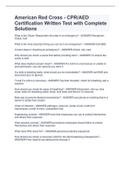 American Red Cross - CPR&sol;AED Certification Written Test with Complete Solutions