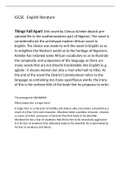 Revision Notes on the character Okonkwo "Things Fall Apart" GCSE ENGLISH LITERATURE