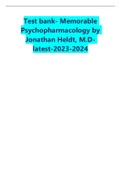 Test bank- Memorable Psychopharmacology by Jonathan Heldt, M.D- latest-2023-2024