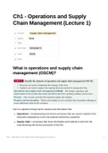 Supply Chain Management - 30B210-B-6 - FULL course summary - Minor/elective - Tilburg University