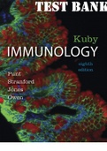 TEST BANK for Kuby Immunology, 8 Edition by Jenni Punt, Sharon Stranford, Patricia Jones and Judy Owen. ISBN-10: 1464189781. All 20 Chapters (Complete Download). 