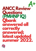 ANCC Review Questions (PMHNP IQ) Qbank answered all correctly answered; latest updated summer 2022.
