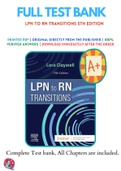 Test Banks For LPN to RN Transitions 5th Edition by Lora Claywell ,9780323697972 , Chapter 1-18 Complete Guide