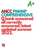ANCC PMHNP COMPREHENSIVE Q bank answered all correctly answered; latest updated summer 2022.