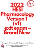 2022 HESI Pharmacology Version 1 (v1) exit exam – Brand New Q&As