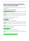 Basic Life Support Exam A Questions and correct Answers 2022&sol;2023