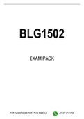 BLG1502 EXAM PACK 2023