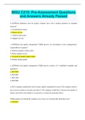 WGU C215&colon; Pre-Assessment Questions and Answers Already Passed