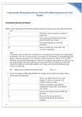 Community Nursing questions with well elaborated answers Test Banks