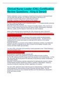 Clinical Nurse Leader &lpar;CNL&rpar; Certification Review Questions - King & Gerard&period;