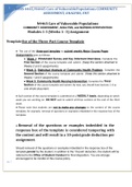 N4465 Care of Vulnerable Populations COMMUNITY ASSESSMENT, ANALYSIS, and NURSING INTERVENTION Modules 1-3 (Weeks 1– 3) Assignment