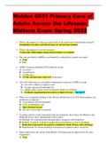 Walden 6531 Primary Care of Adults Across the Lifespan Midterm Exam Spring 2022