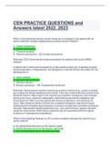 CEN PRACTICE QUESTIONS and Answers latest 2022&period;&period;2023&period;