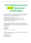 ATI Pediatric Proctor (86/86 Questions/ ANSWERS)