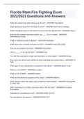 Florida State Fire Fighting Exam 2022&sol;2023 Questions and Answers