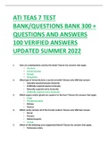 ATI TEAS 7 | TEST BANK | QUESTION BANK | 300+ QUESTIONS & ANSWERS | LATEST SUMMER 2022